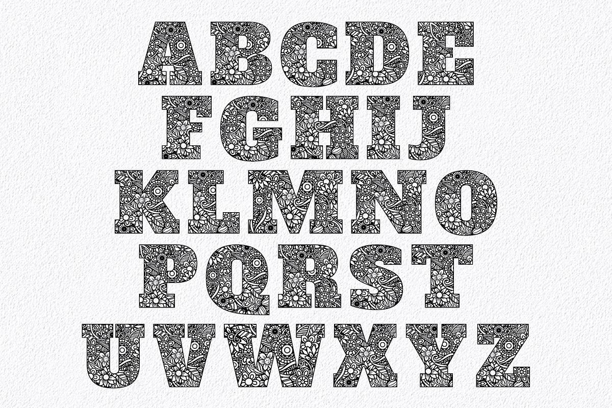 Mandala Alphabet SVG Cut File Bundle, an Illustration by OldMarket Designs (Photo 2 of 10)