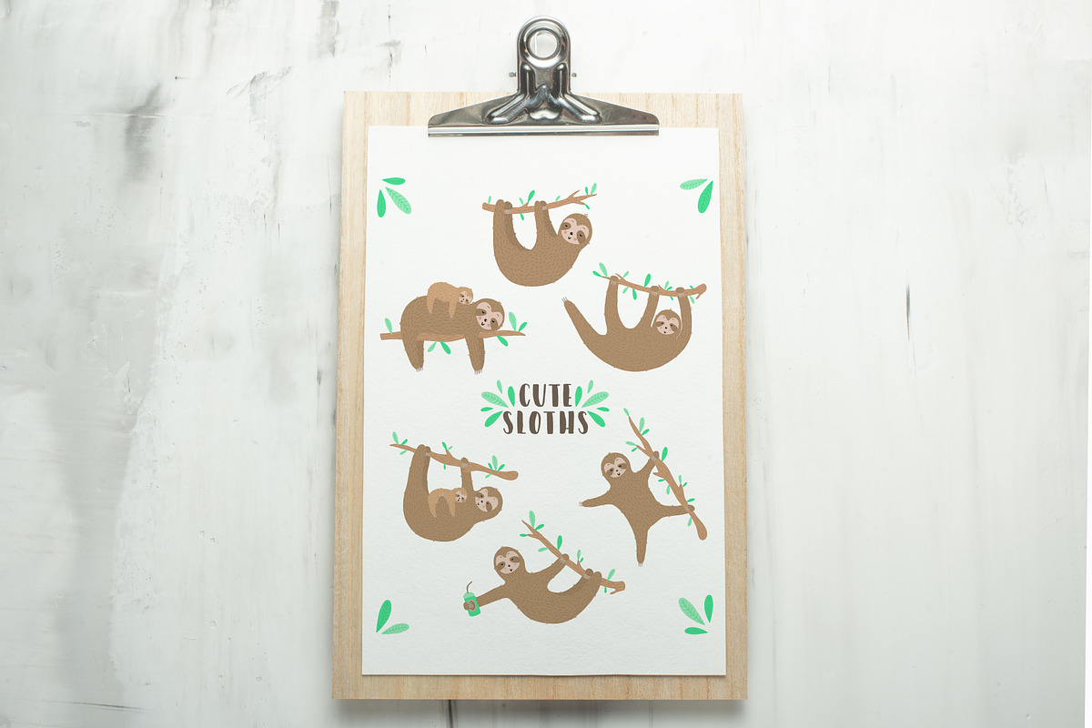 Sloth Vector Collection, an Animal Illustration by Samsonchik Store (Photo 5 of 7)
