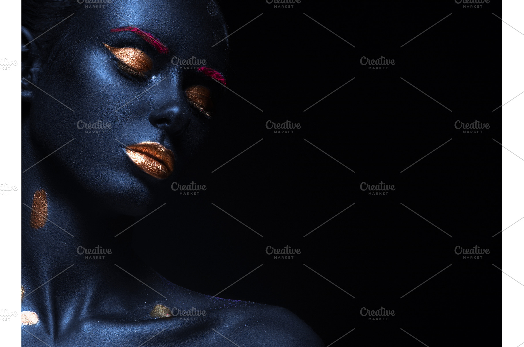 fashion portrait of a blue-skinned, a Beauty & Fashion Photo by KOBRIN|PHOTO