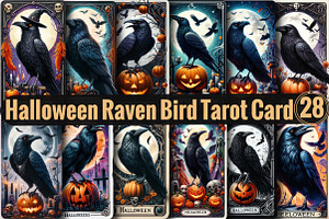 Halloween Raven Bird Tarot Card Subl