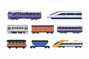 Trains with wagons, railway set, a Transportation Illustration by PaperTrident (Thumbnail 2 of 3)