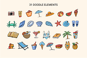 Summer Illustrations & Doodles Set, a Seasonal Illustration by Oktyabr (Thumbnail 3 of 10)