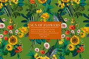 Sunflower Pattern denim, a Wallpaper Graphic by Luiz da Rolt Grathwohl (Thumbnail 3 of 10)