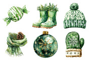Green Winter Christmas Clipart, an Illustration by Daily.Designs (Thumbnail 2 of 5)