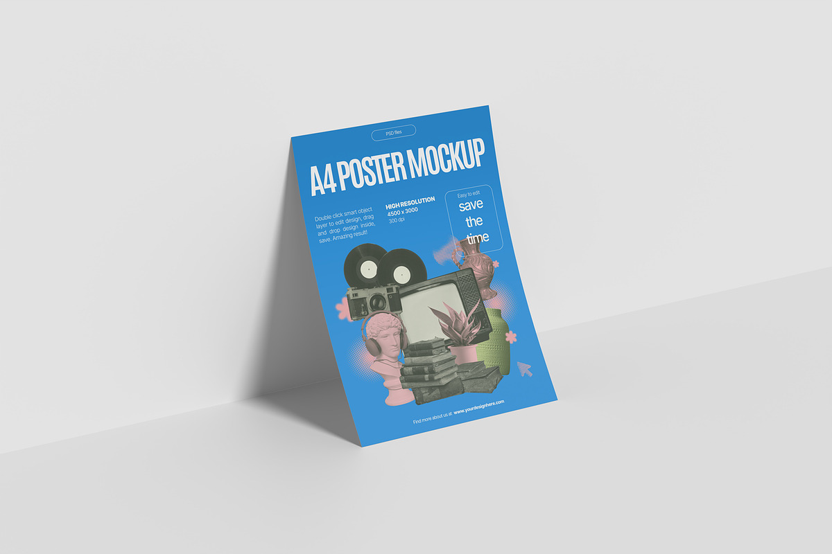 A4 Poster Mockups, an Advertising Mockup by graphiccrew (Photo 13 of 16)