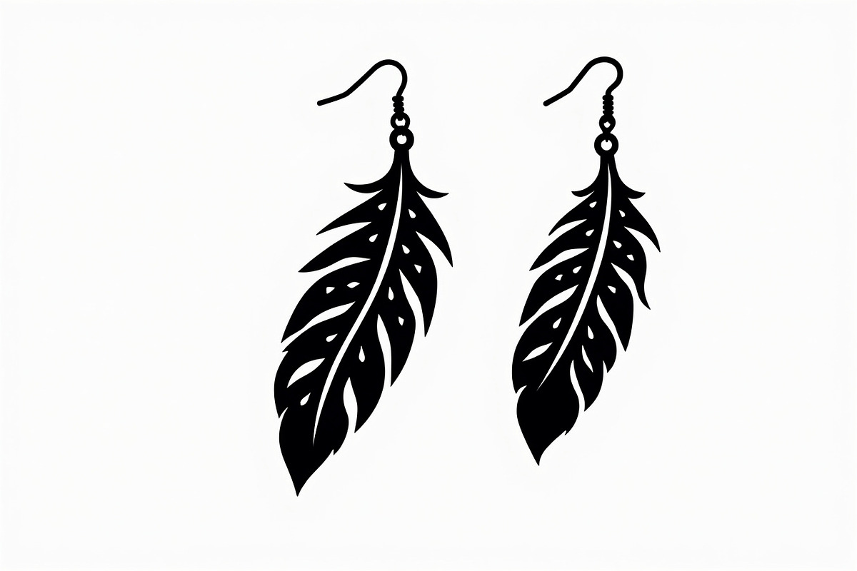Leaf Earring Silhouette Bundle, an Object Graphic by balal (Photo 9 of 15)