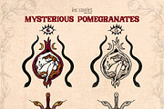 Mysterious Pomegranates Vintage Set, a Decorative Illustration by Ink Stories (Thumbnail 6 of 13)