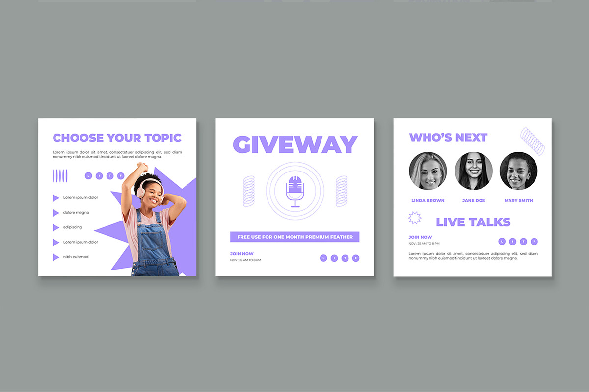 Podcast Live Social Media Post, a Social Media Template by CreativeShaper (Photo 3 of 3)
