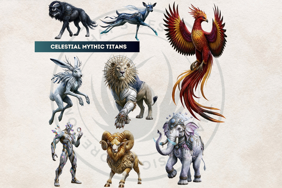 Crystal Beasts Fantasy Cliparts, a Decorative Illustration by ThatsDesignArt (Photo 12 of 14)