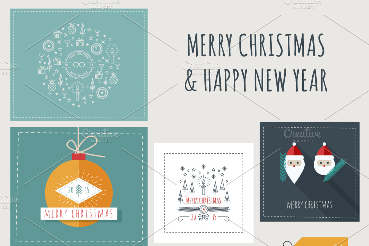 New Year and Christmas Greeting Card, an Object Illustration by fet (Photo 1 of 3)