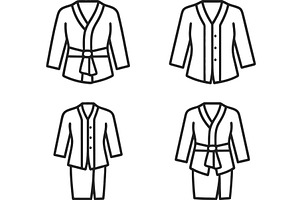 Fashion line icons depicting four, an Object Illustration by ZinetroN
