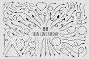 Hand drawn thin line arrows. SVG+PNG, an Object Graphic by harmonia_green_art (Thumbnail 2 of 2)