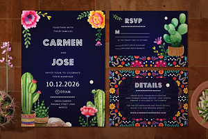Mexican Wedding Invitation Set, an Invitation Template by Aarley Kaiven