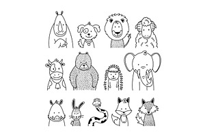 Cute doodle animal smiles face, an Animal Illustration by Things for designers