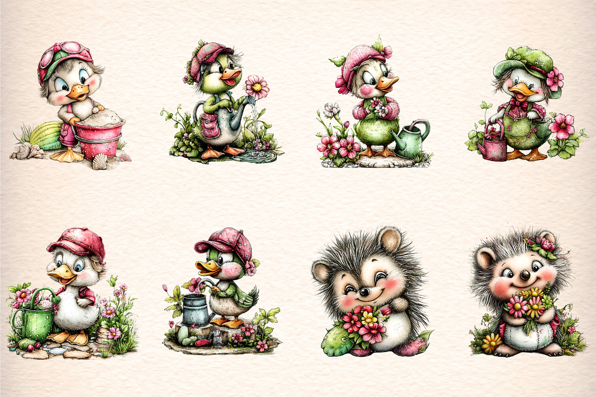 whimsical summer animals clipart, an Illustration by GatewayDesign (Photo 3 of 9)