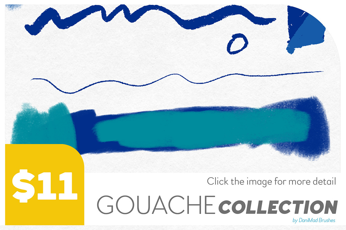 The Gouache Collection Brushes, a Brush Add-On by DaniMad Brushes (Photo 2 of 6)
