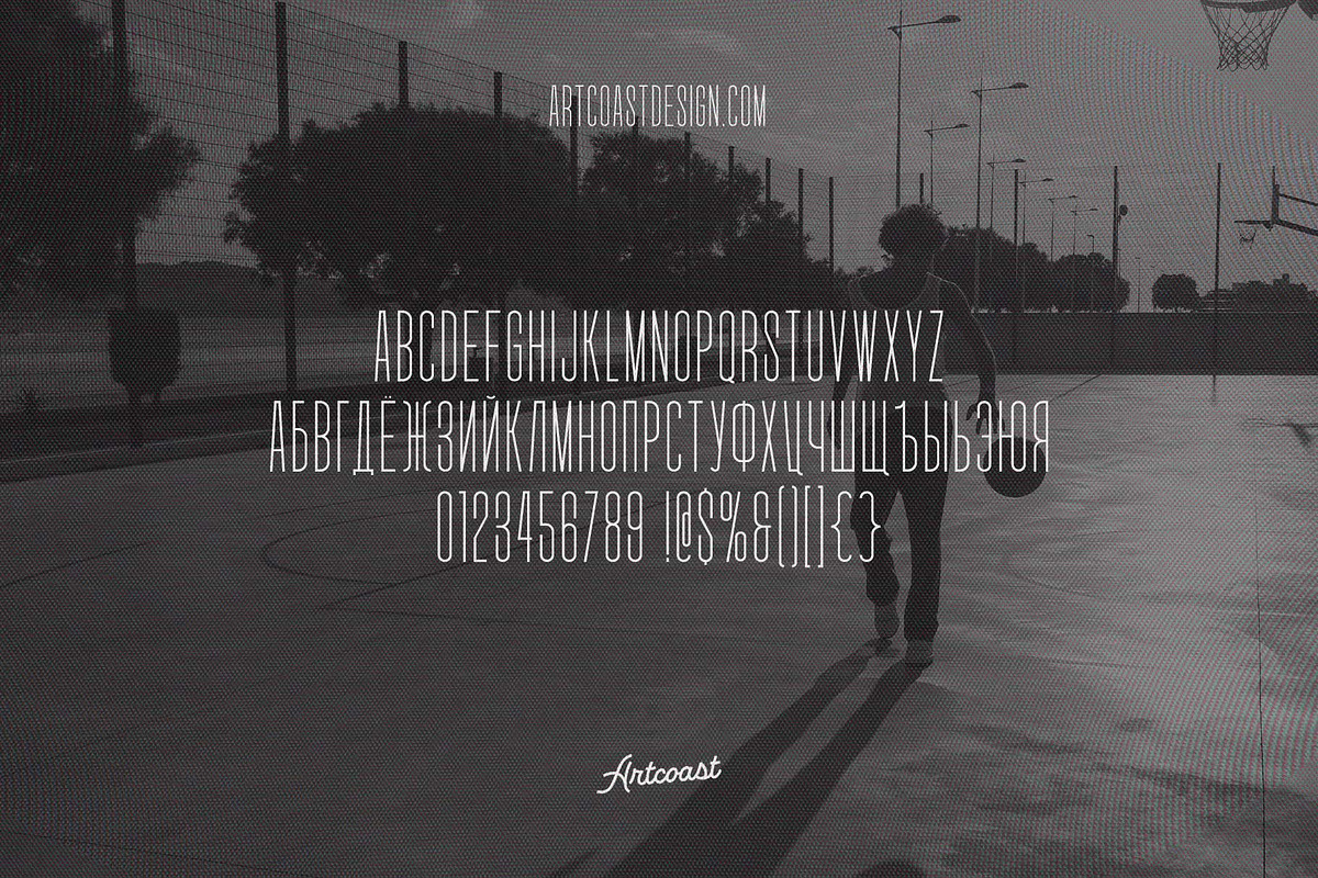 SA Vredina | Thin Ultra Condensed, a Sans Serif Font by Artcoast Std. (Photo 2 of 8)