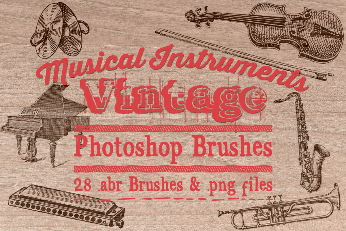 Music Instruments Photoshop Brushes preview 5
