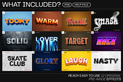 12 Text Effect Templates, a Layer Style Add-On by iDoodle Studio (Thumbnail 2 of 6)