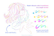 Procreate Gradient Rainbow Brush Set, a Brush Add-On by ProcreateiBox (Thumbnail 3 of 7)