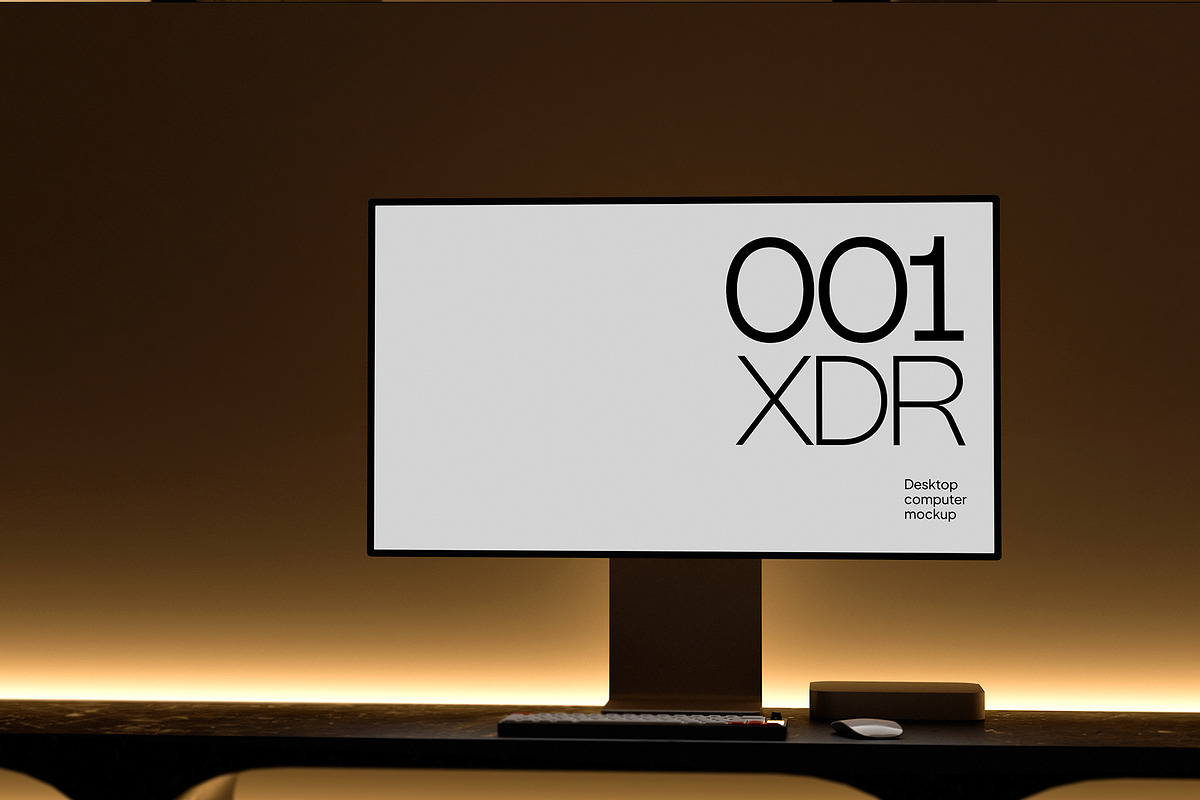 Desktop Computer Mockup Set Dark, a Device Mockup by Croma Studio (Photo 7 of 7)