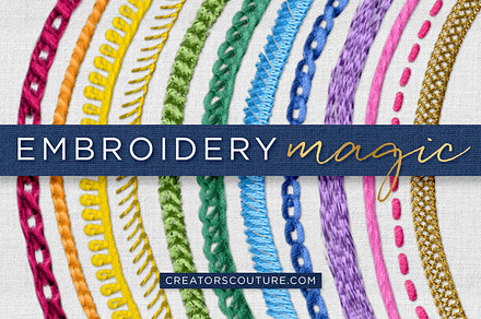 Realistic Embroidery Effect Brushes, a Brush Add-On by Creators Couture