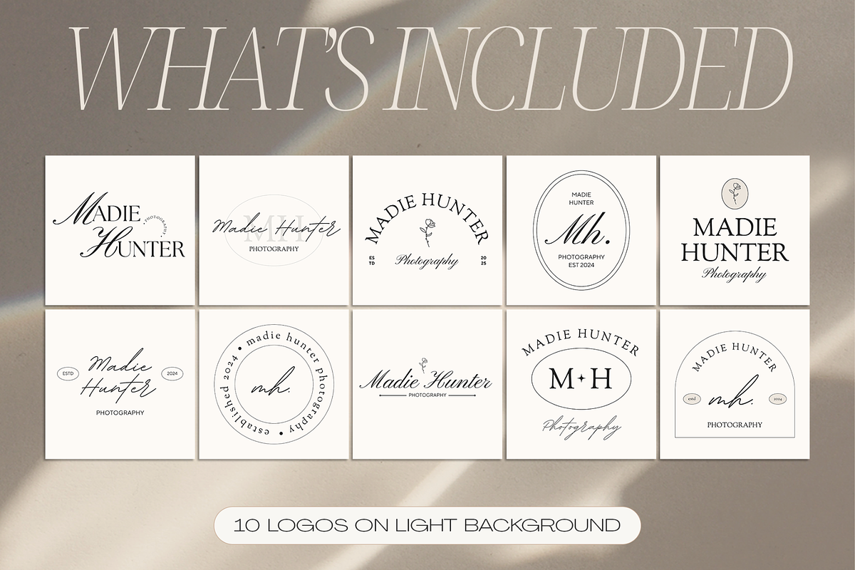 10 Photography Premade Logo Kit, a Branding & Logo Template by Creatif Foundry (Photo 3 of 9)