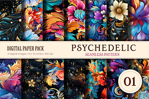 Psychedelic Seamless Patterns 01., a Texture Illustration by KENO Mascots