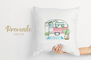 Vanlife. Watercolor illustrations., a Transportation Illustration by iri-illustration (Thumbnail 7 of 9)
