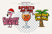 Tropical Christmas Sarcastic Quotes, a Decorative Illustration by Artnoy (Thumbnail 3 of 8)