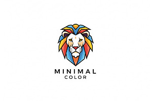 inimal Colorful Lion
