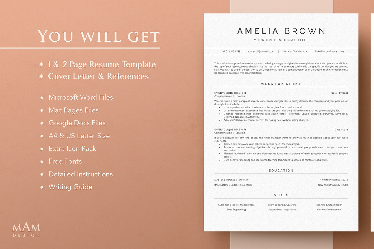 ATS Resume Template Word Google Docs, a Resume Template by MAM Design (Photo 10 of 10)