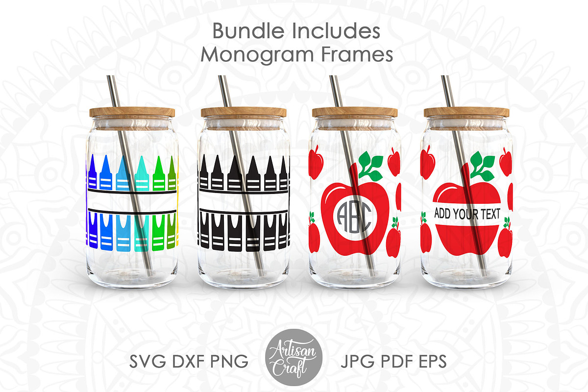 Teacher can glass SVG cut files, a Pattern Graphic by Artisan Craft (Photo 3 of 7)