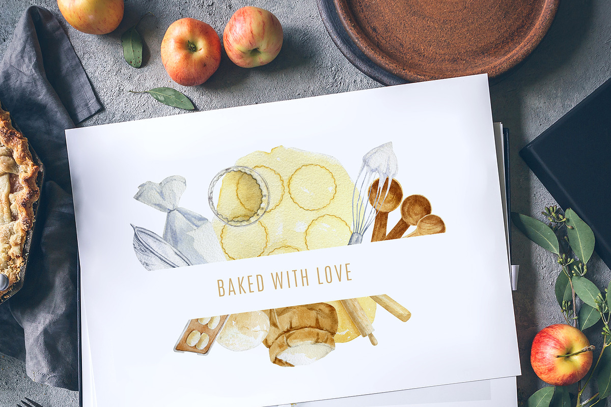 Baking. Watercolor Clipart, PNG, a Food Illustration by NiKO (Photo 7 of 10)