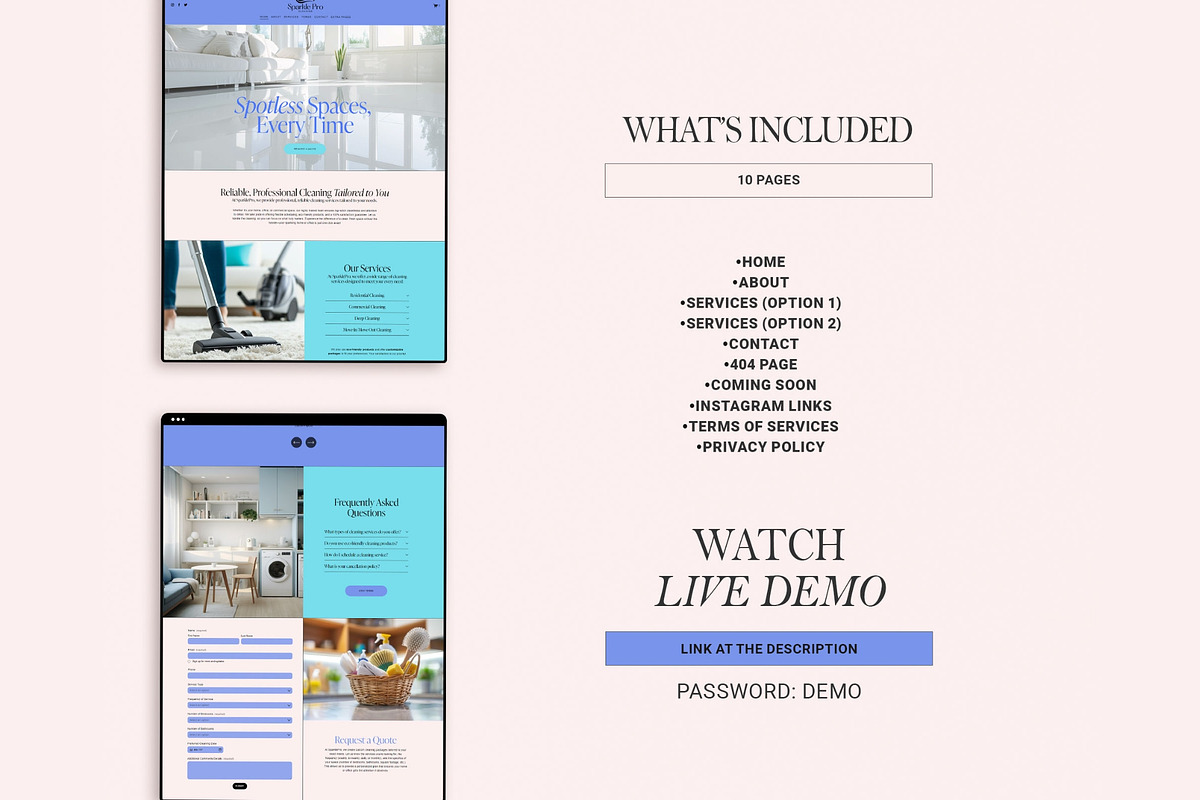Cleaning Services Website Template, a Squarespace Template by 3.14&Co (Photo 3 of 9)