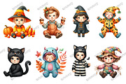 Autumn Spooky Cute Baby Clipart, a Graphic by designcity5 (Thumbnail 2 of 5)