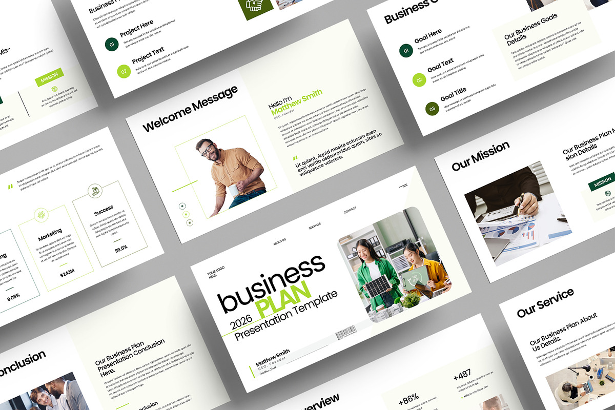 Business Plan Presentation Template, a Flyer Template by MightyDesign (Photo 1 of 8)