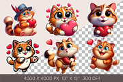 Cartoon cat in love. Valentine's Day, an Animal Illustration by KENO Mascots (Thumbnail 2 of 8)