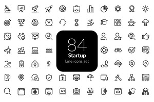Startup line icons set