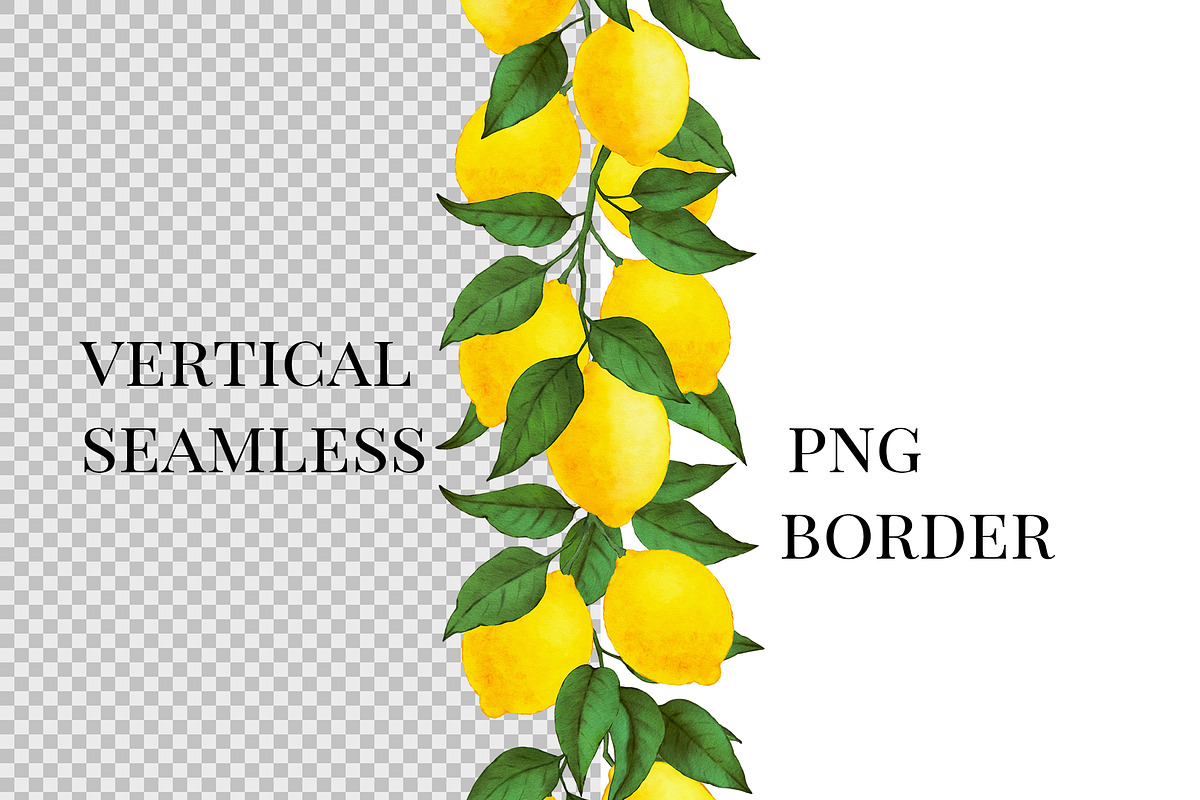 Watercolor Lemon borders png., a Graphic by ARTVracovska (Photo 3 of 5)