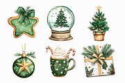 Watercolor Christmas Clipart PNG, an Illustration by Libby Wishes (Thumbnail 8 of 13)