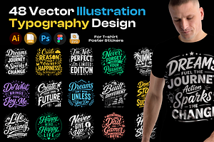 48 T-Shirt Poster Design Vector SVG, an Object Graphic by Miyaji75