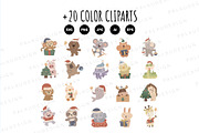 Christmas Animals Clipart Set, a Seasonal Illustration by Palau (Thumbnail 8 of 10)