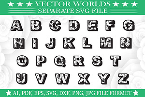 Floral Alphabet Svg, Alphabet Svg, an Object Graphic by VectorWorlds