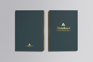 A4 Spiral Notebook Mockup