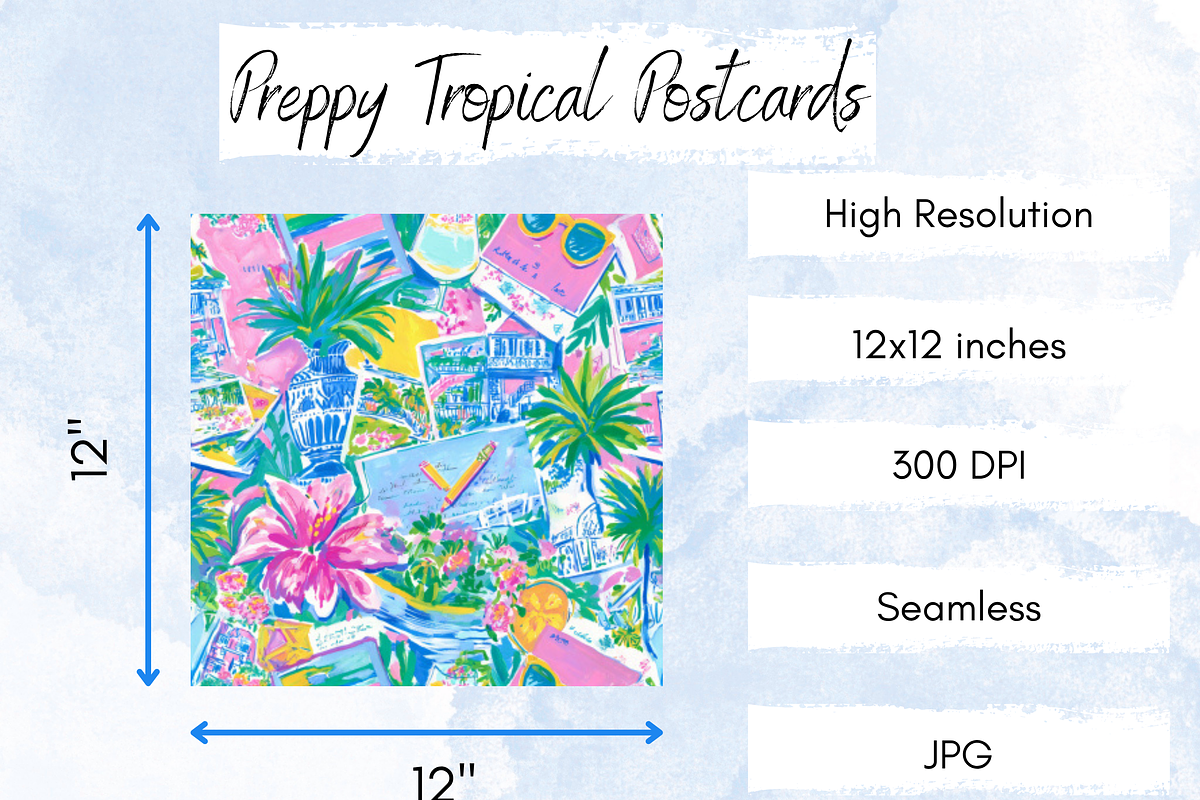 Preppy Tropical Postcard Print, a Pattern Graphic by Paper & Pattern Studio (Photo 4 of 9)