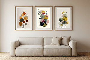 Abstract Botanical Watercolor Art, a Poster Template by Pixeness Studio