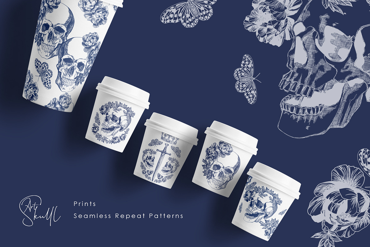 Skull art, a Texture Illustration by LanaDzi (Photo 9 of 12)
