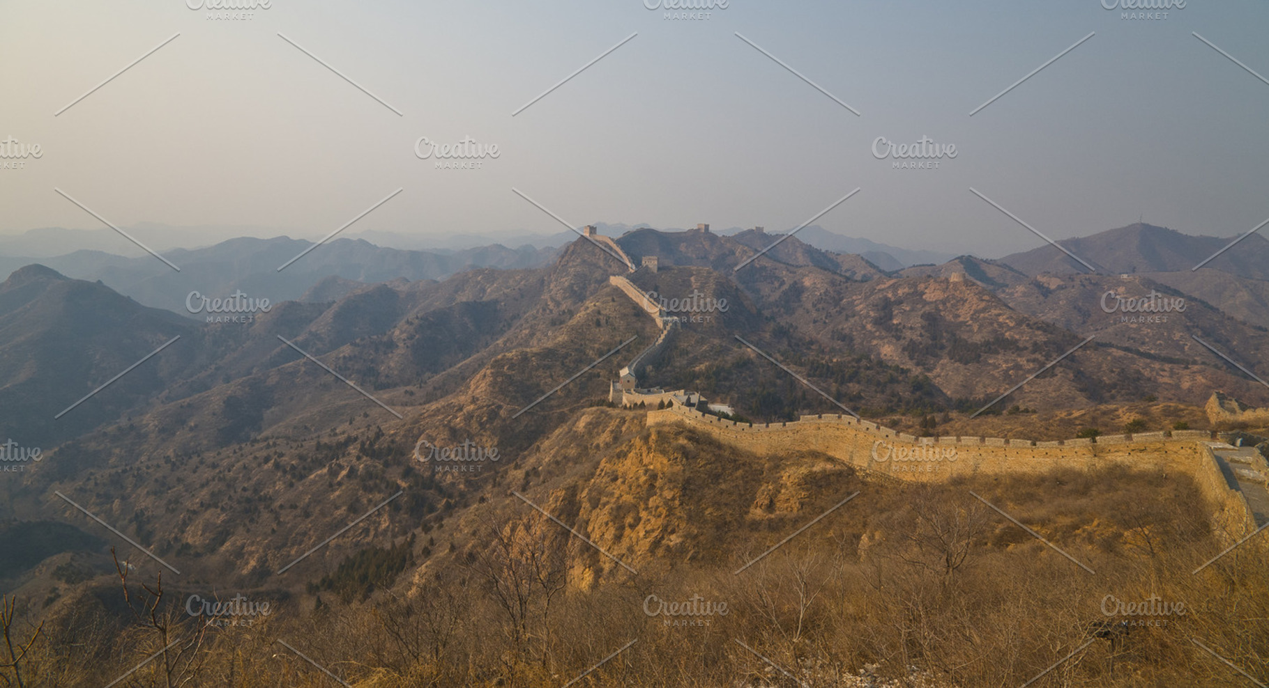 The great wall of china containing jinshanling, great, and wall