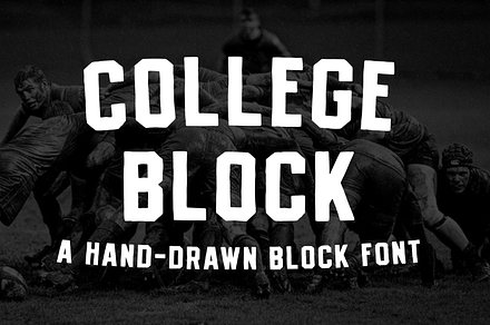 COLLEGE BLOCK—A Vintage Block Font, a Font by Millieangelo